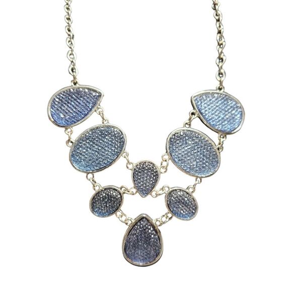 Starry Sapphire Mosaic Statement Necklace - Picture 7 of 12